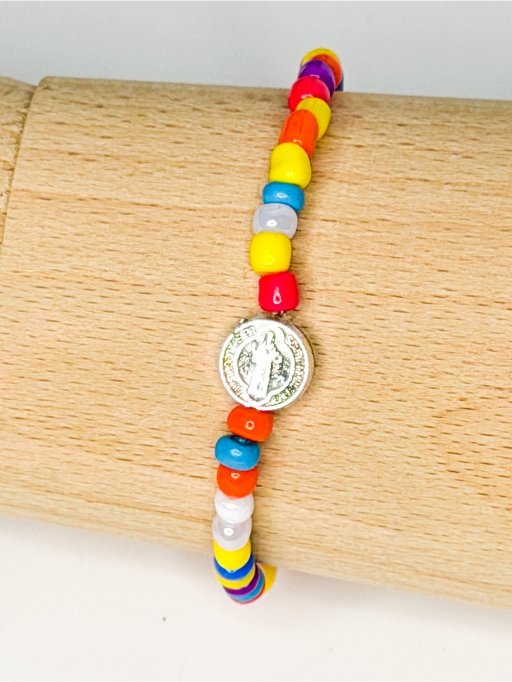 Handmade Colorful Glass Bead San Benito Bracelet /  St. Benedict